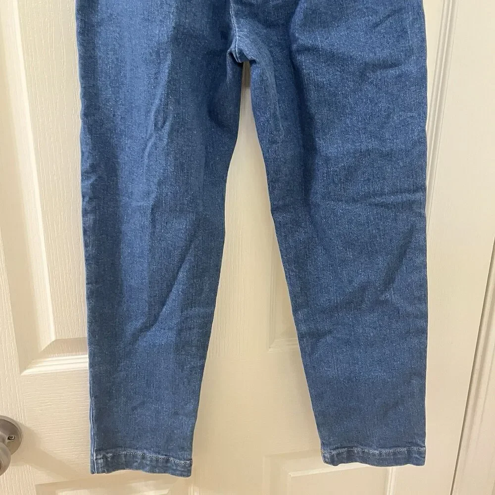 Mini Boden Heart Pocket Elastic Waist Jeans Blue Pull-On Girls Size 6 years